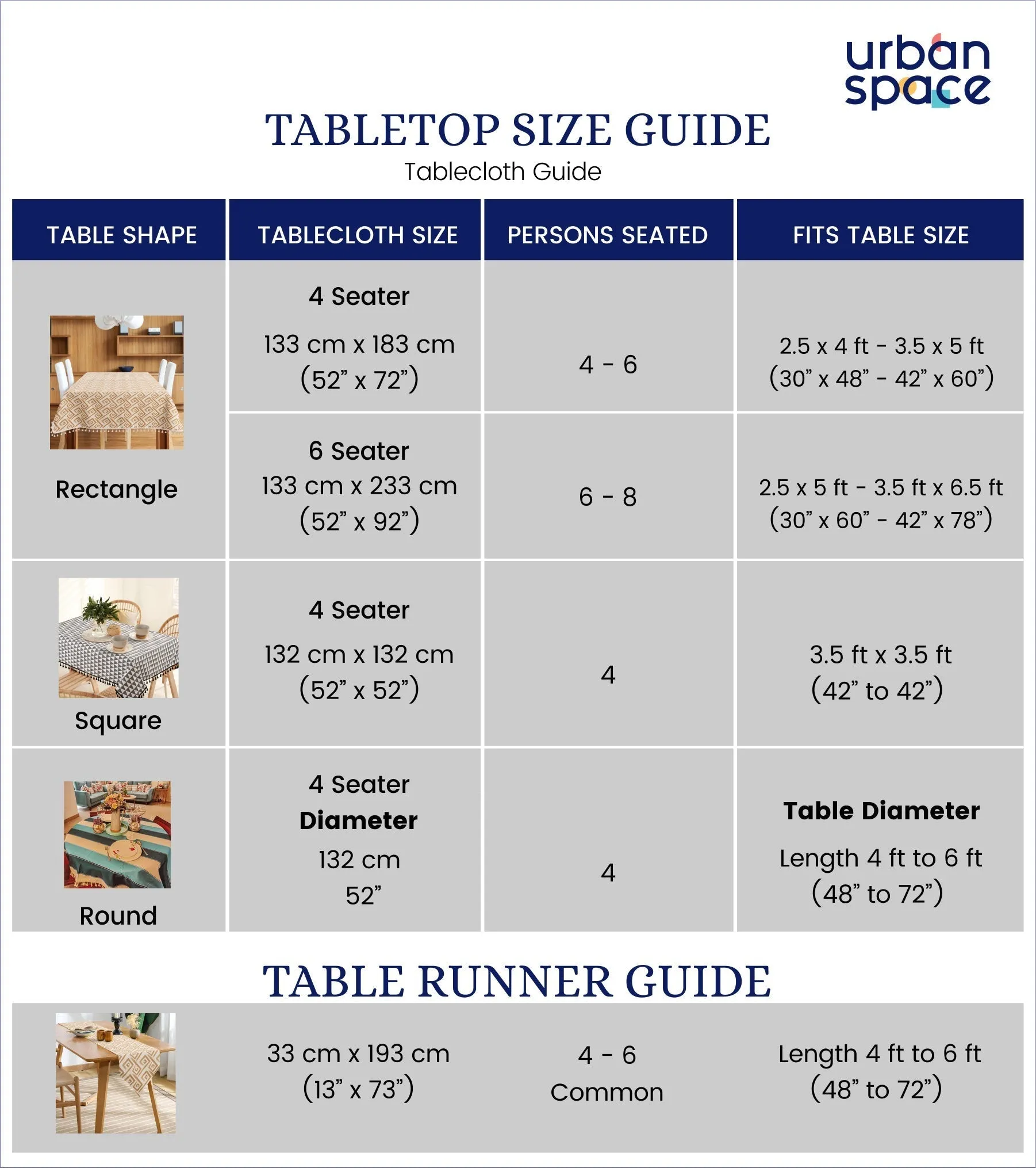 100% Cotton Table runner For 4 or 6 seater Dining / Centre Table - Yellow / Beige