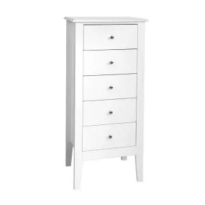 Artiss 5 Tallboy Chest of Drawers Storage Cabinet Bedside Table Dresser White