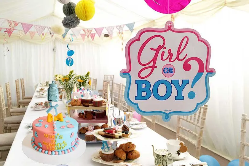 Baby Shower Blue & Pink Bottle Cake Topper