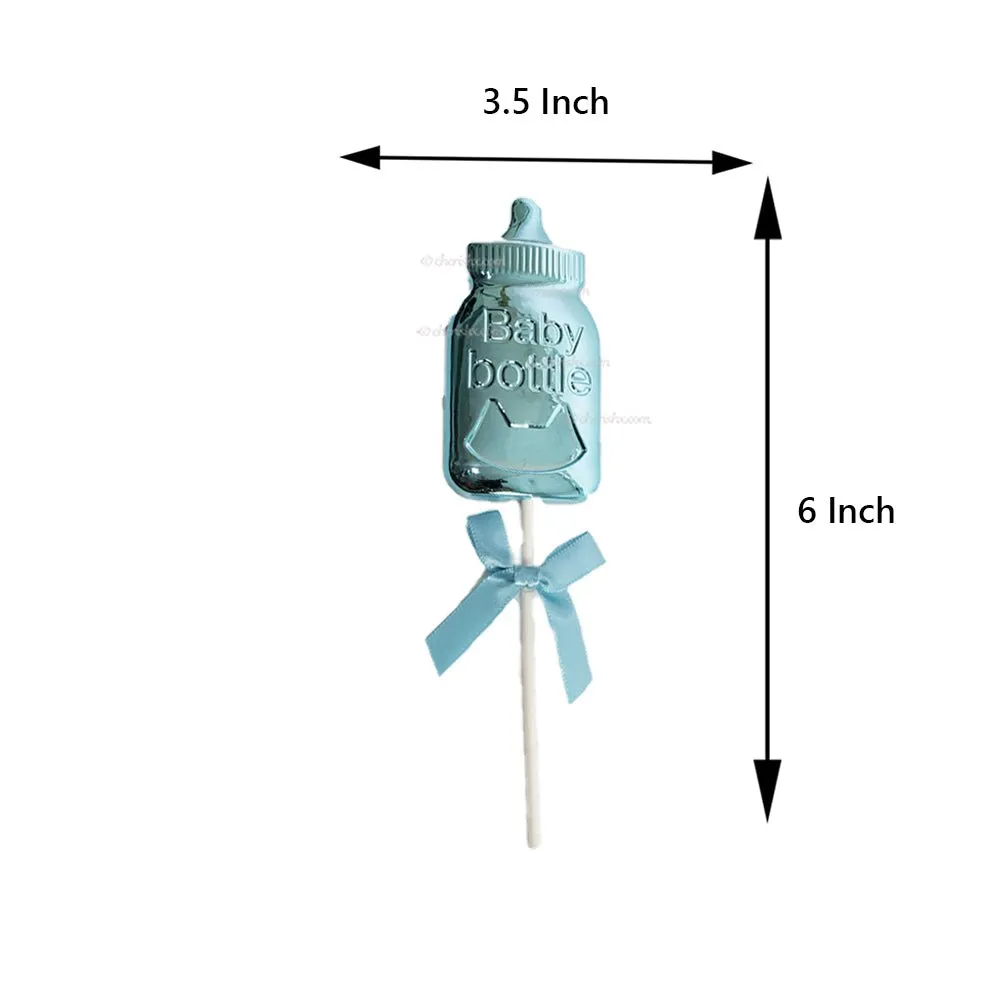 Baby Shower Blue & Pink Bottle Cake Topper