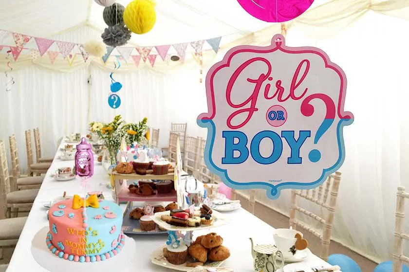 Baby Shower Blue & Pink Bottle Cake Topper