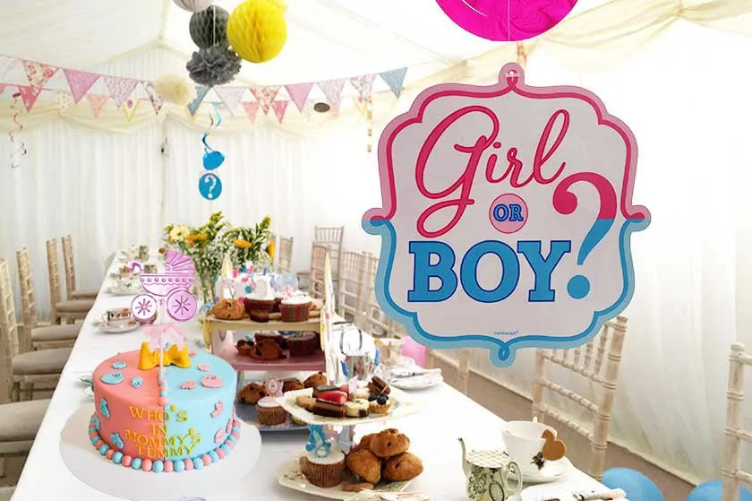 Baby Shower Blue & Pink Pram Cake Topper