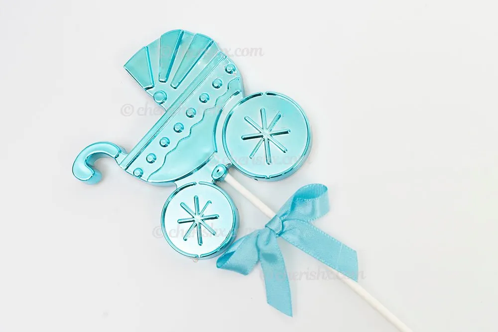 Baby Shower Blue & Pink Pram Cake Topper