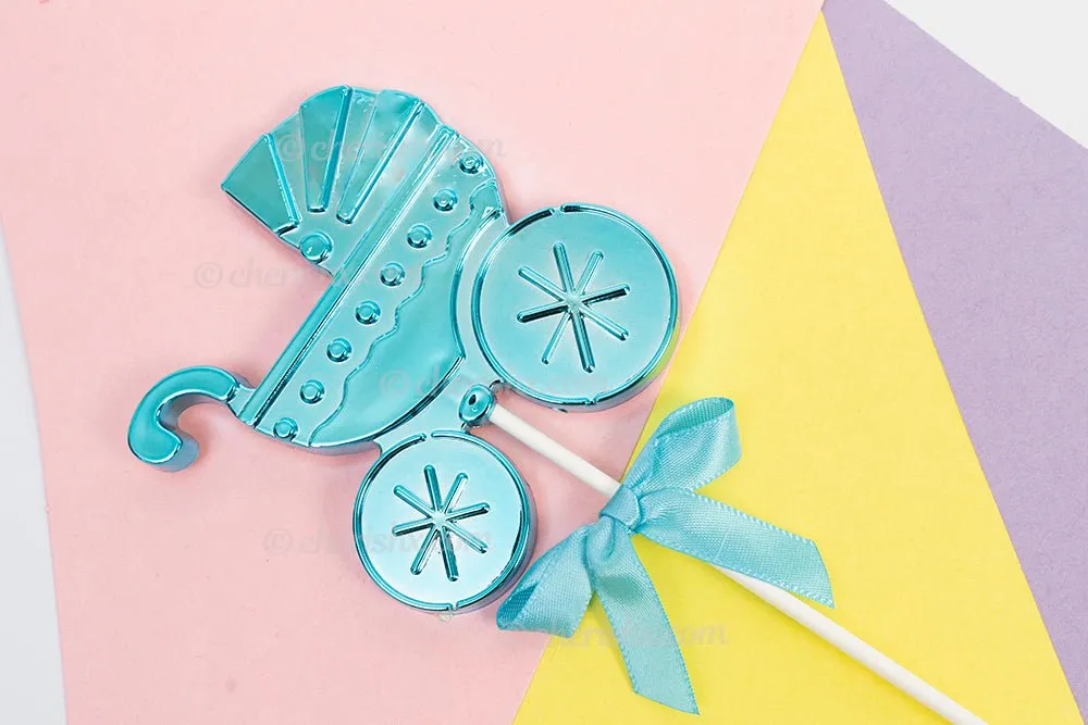 Baby Shower Blue & Pink Pram Cake Topper