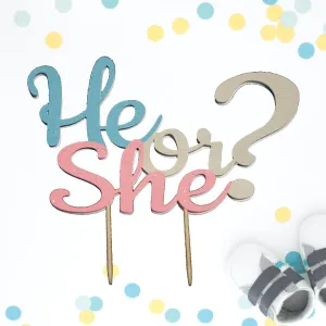 Baby Shower He or She Cake Topper