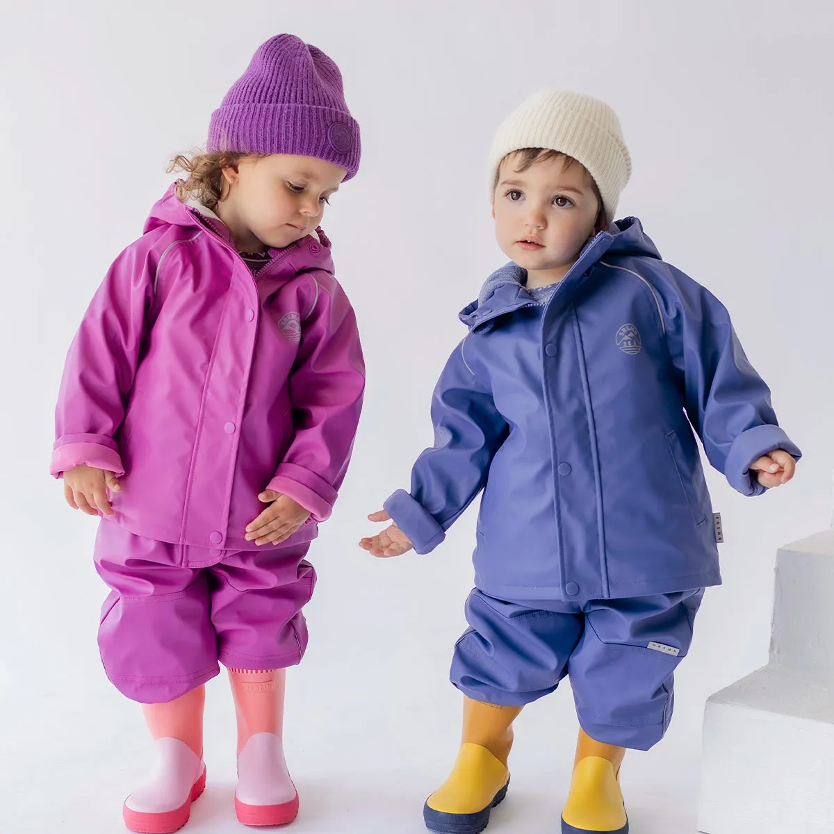 Bottes de pluie imperméables roses à blocs de couleur || Color-blocked pink waterproof rain boots