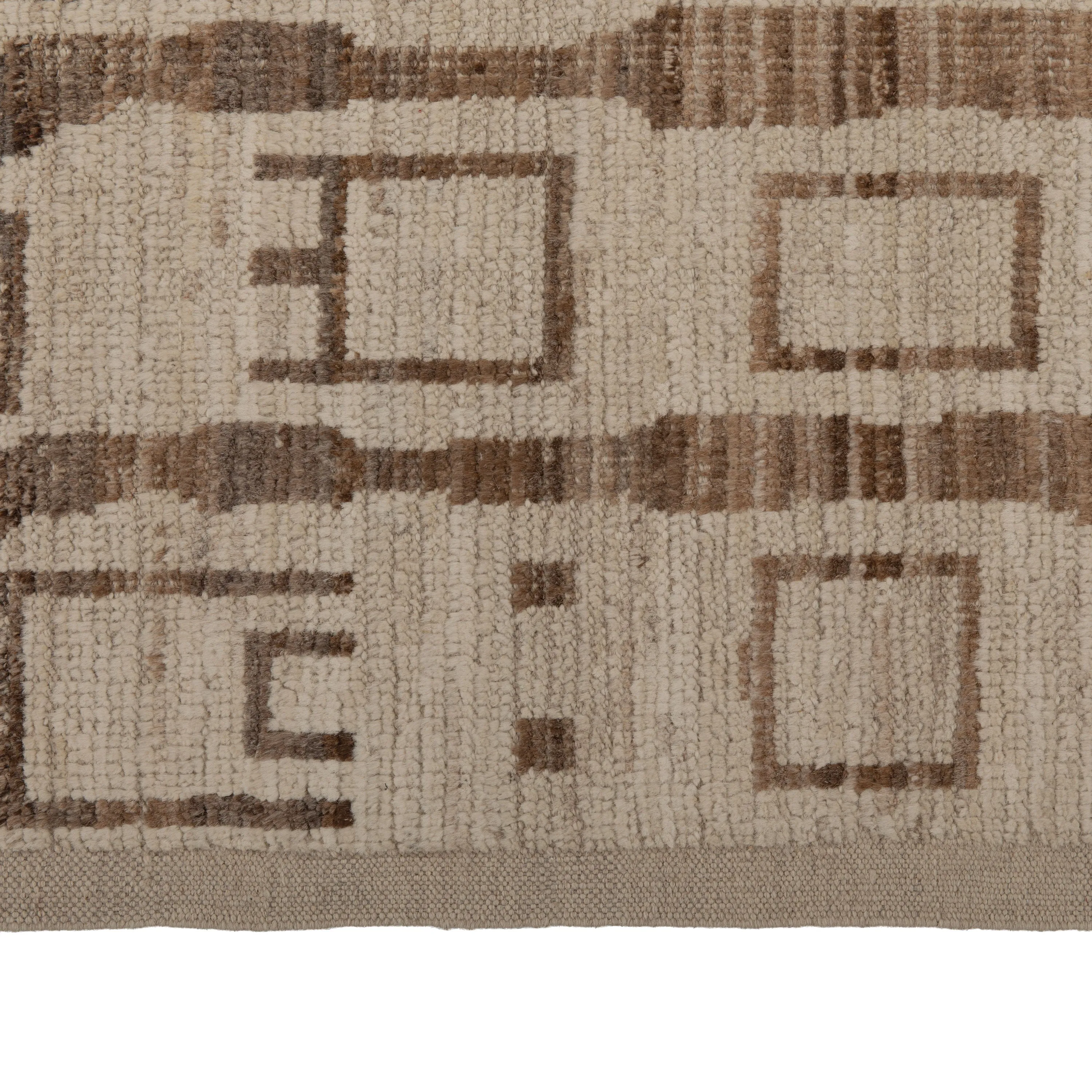 Brown Zameen Transitional Wool Rug - 3' x 13'1"