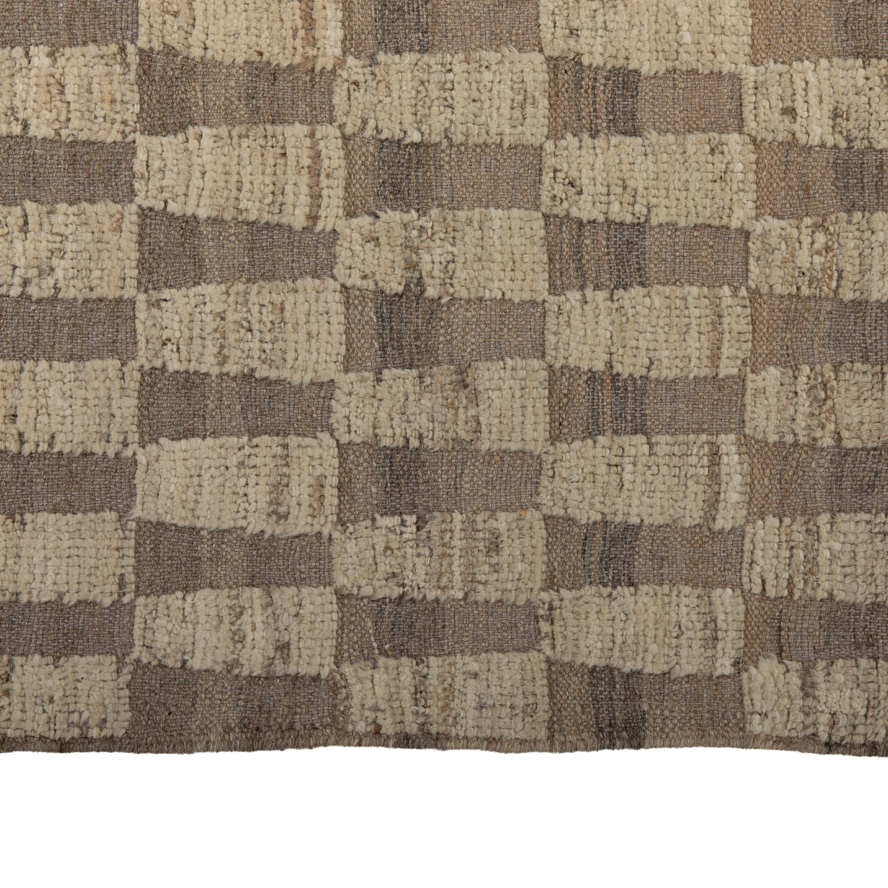 Brown Zameen Transitional Wool Rug - 3'3" x 12'3"