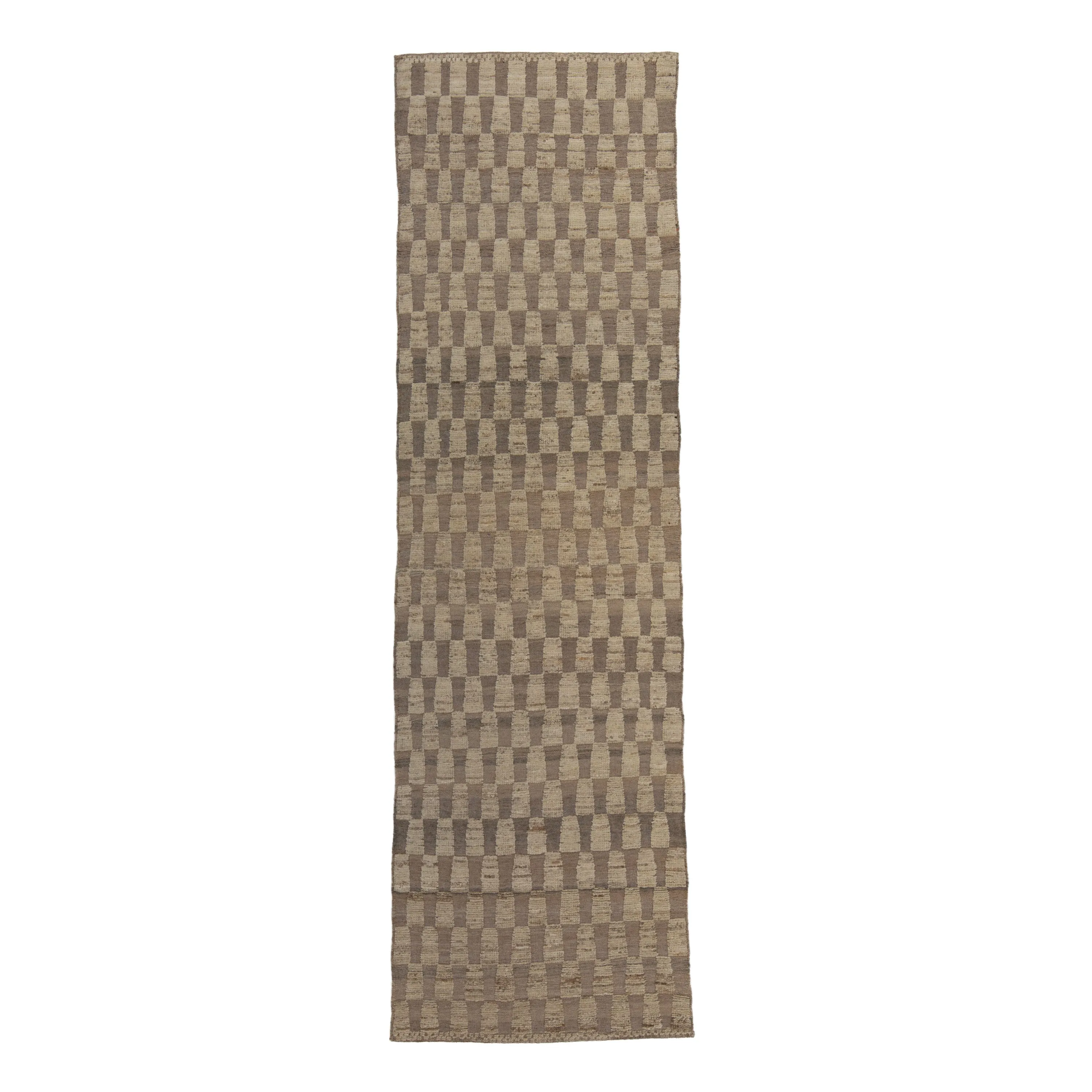 Brown Zameen Transitional Wool Rug - 3'3" x 12'3"