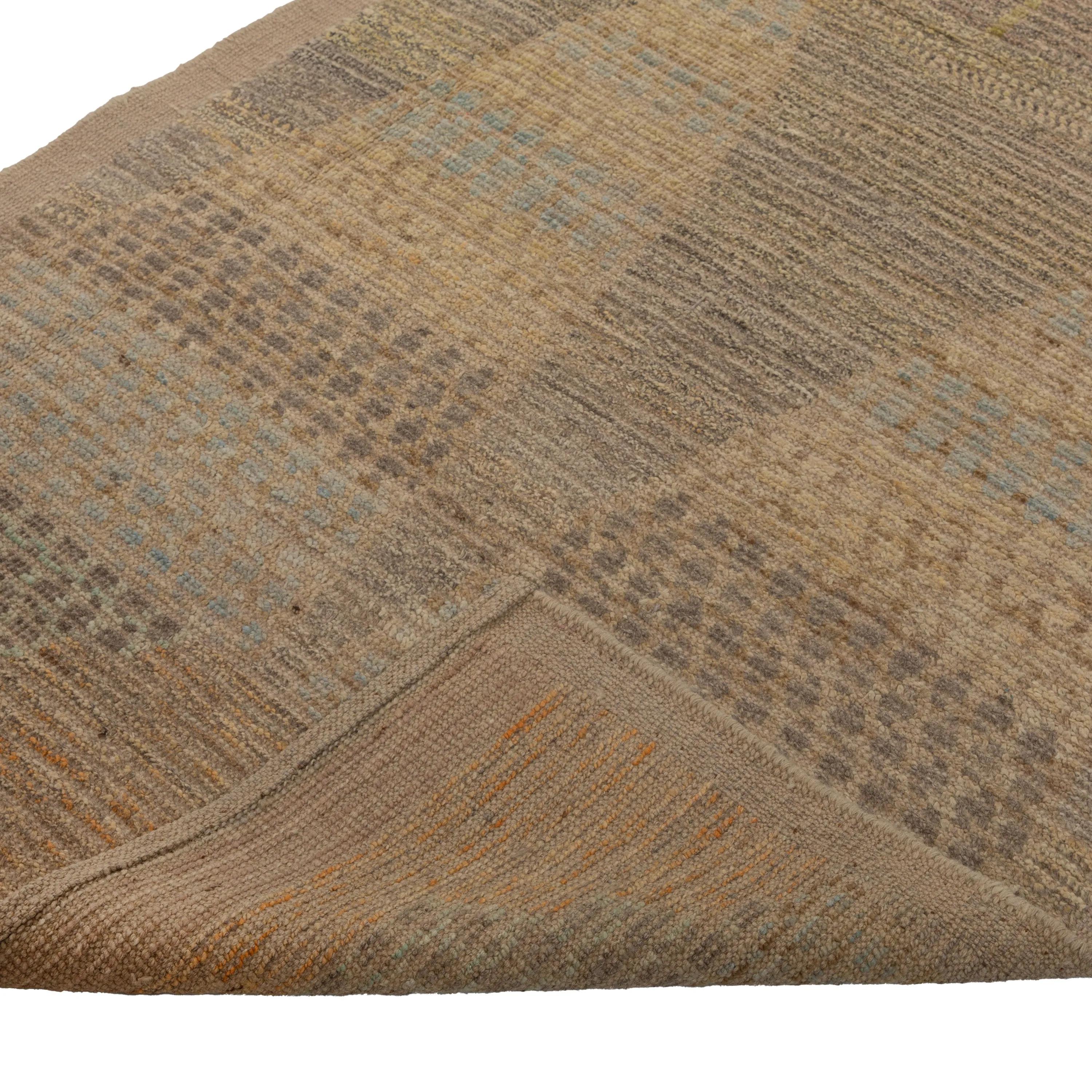 Brown Zameen Transitional Wool Runner - 3'4" x 13'3"