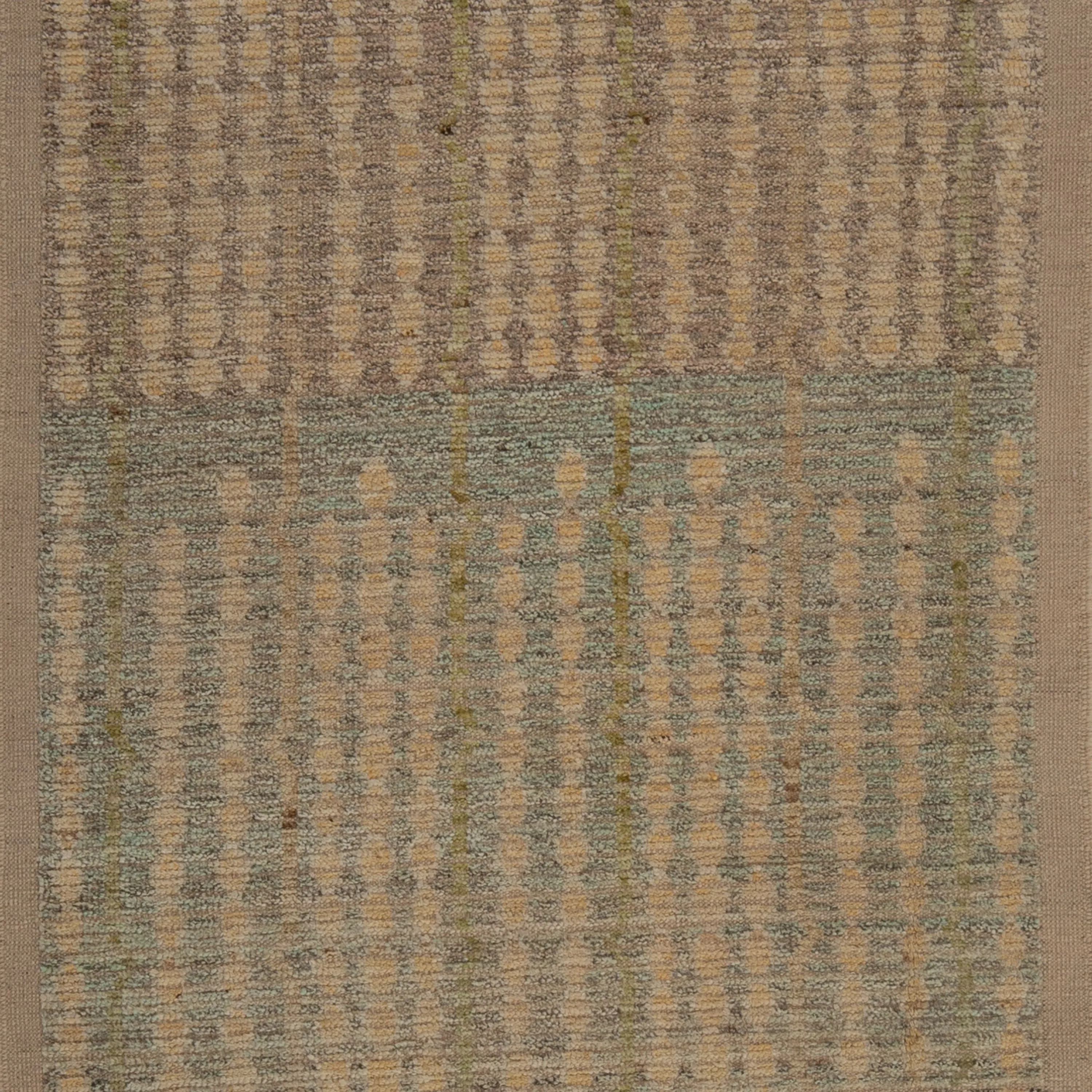 Brown Zameen Transitional Wool Runner - 3'4" x 13'3"