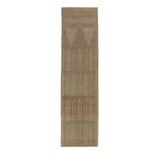 Brown Zameen Transitional Wool Runner - 3'4" x 13'3"