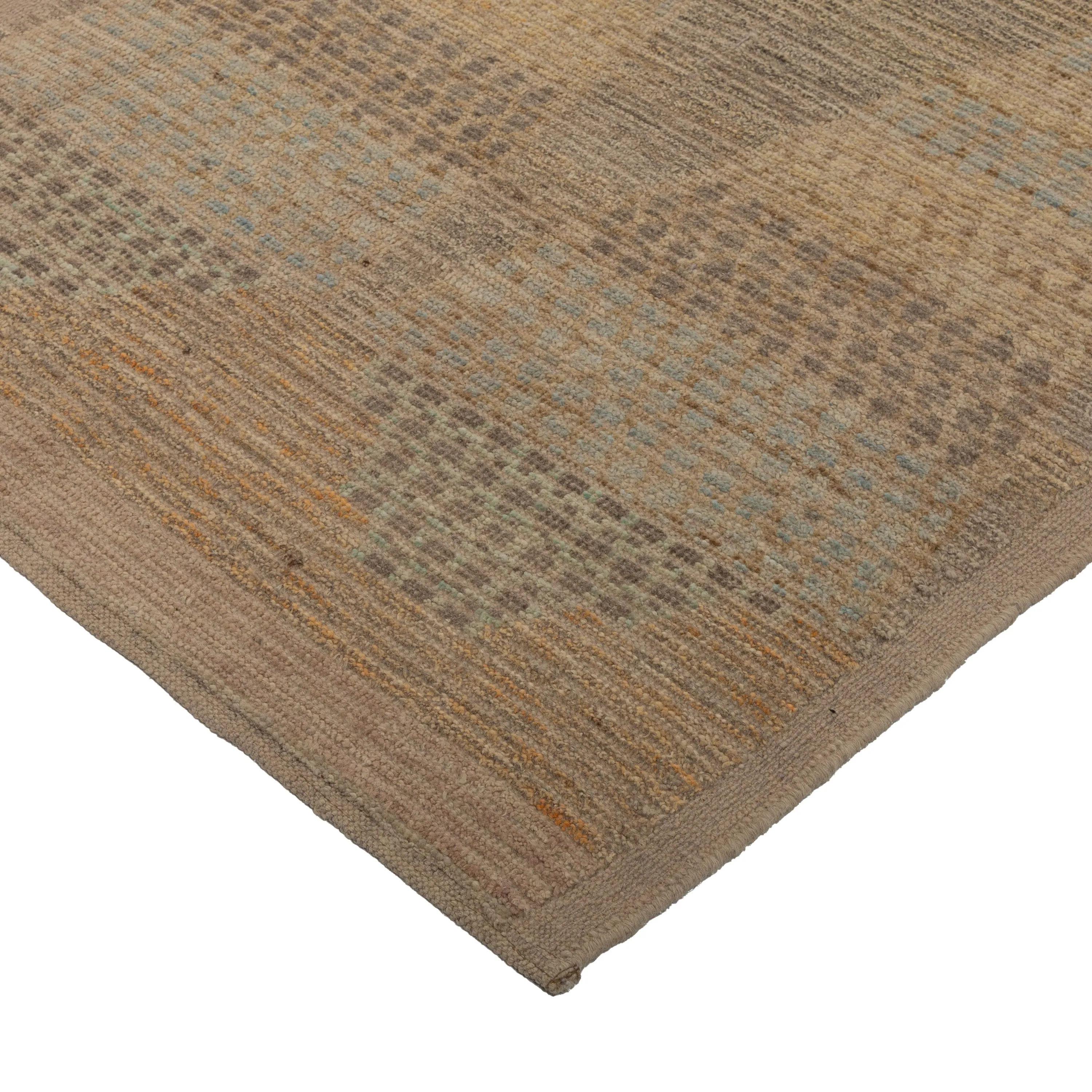 Brown Zameen Transitional Wool Runner - 3'4" x 13'3"