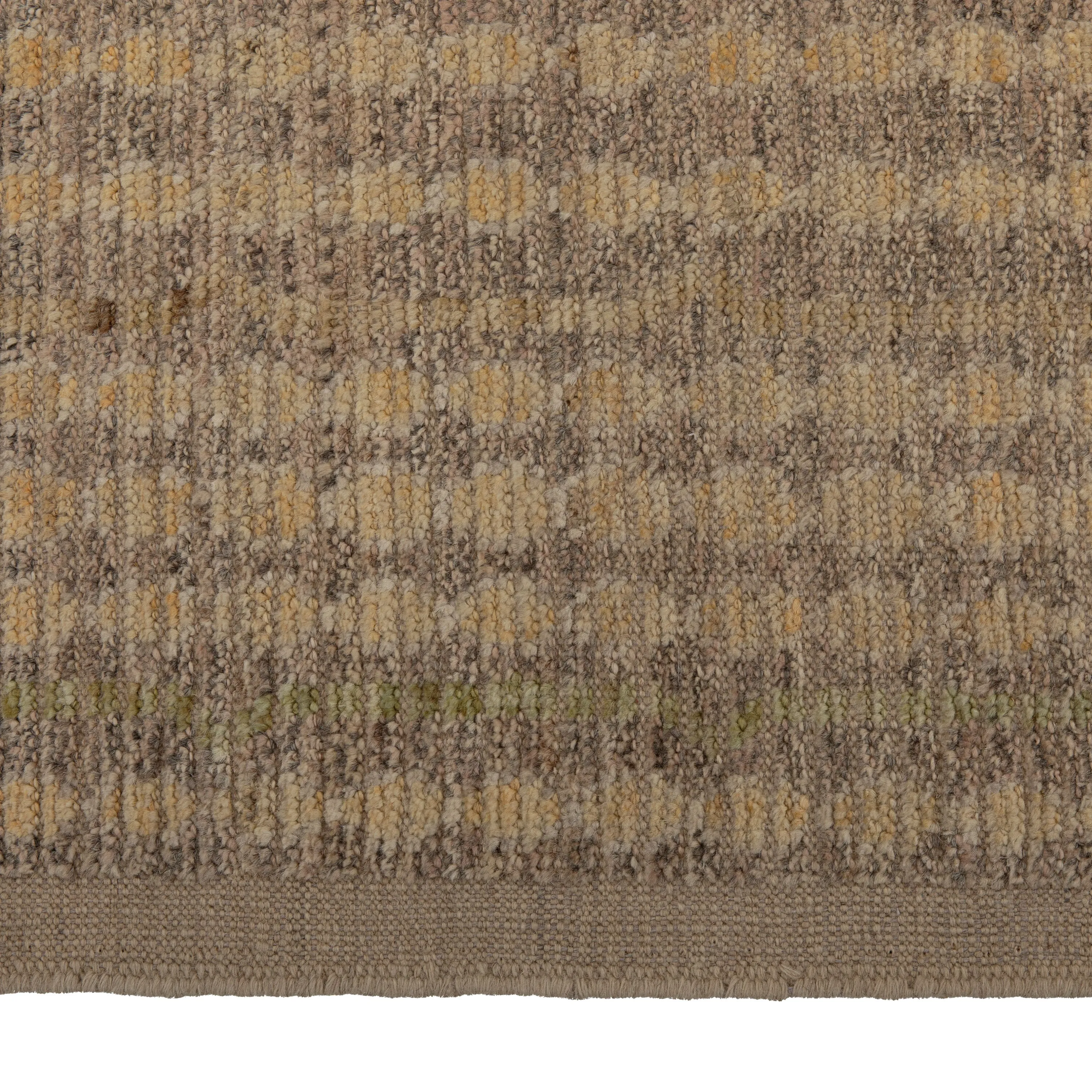 Brown Zameen Transitional Wool Runner - 3'4" x 13'3"
