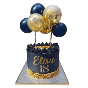Cake Topper Golden Confetti Balloon