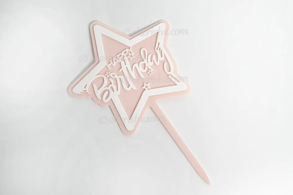 Cake Topper Pink Star Cake Toppers