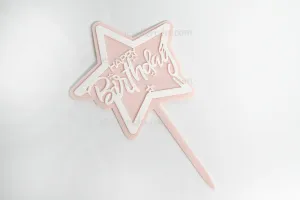 Cake Topper Pink Star Cake Toppers