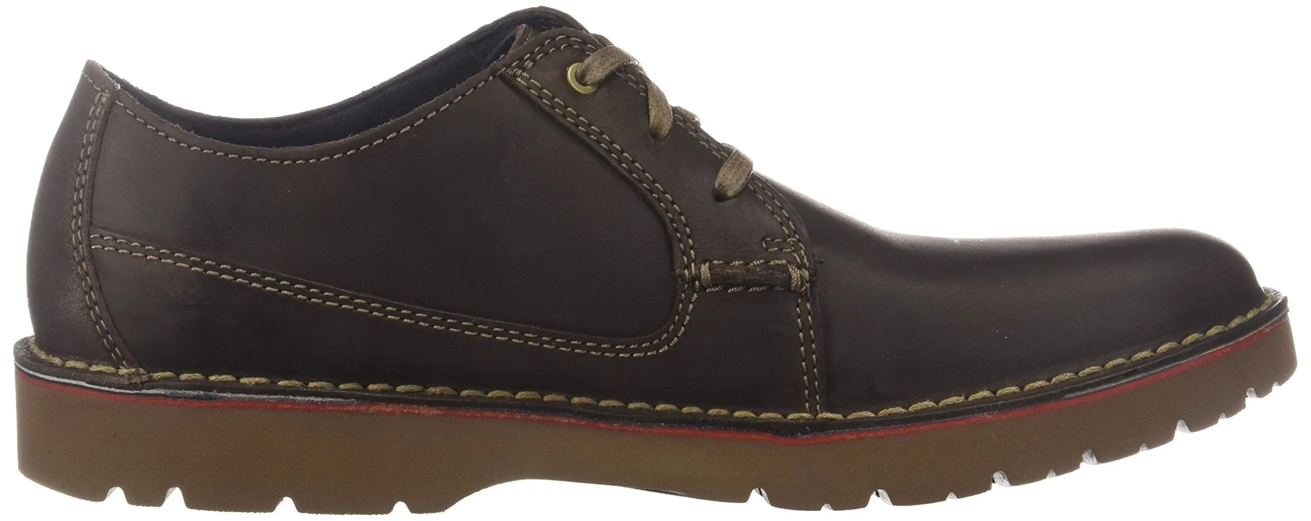 Clarks Men's Vargo Plain Oxford, Dark Brown Leather
