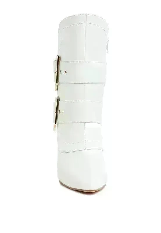 Ebera Chunky Buckle Strap Ankle Boots