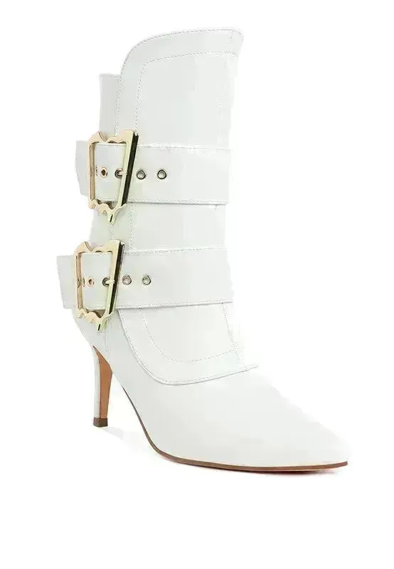 Ebera Chunky Buckle Strap Ankle Boots