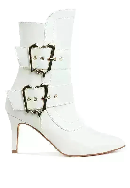 Ebera Chunky Buckle Strap Ankle Boots