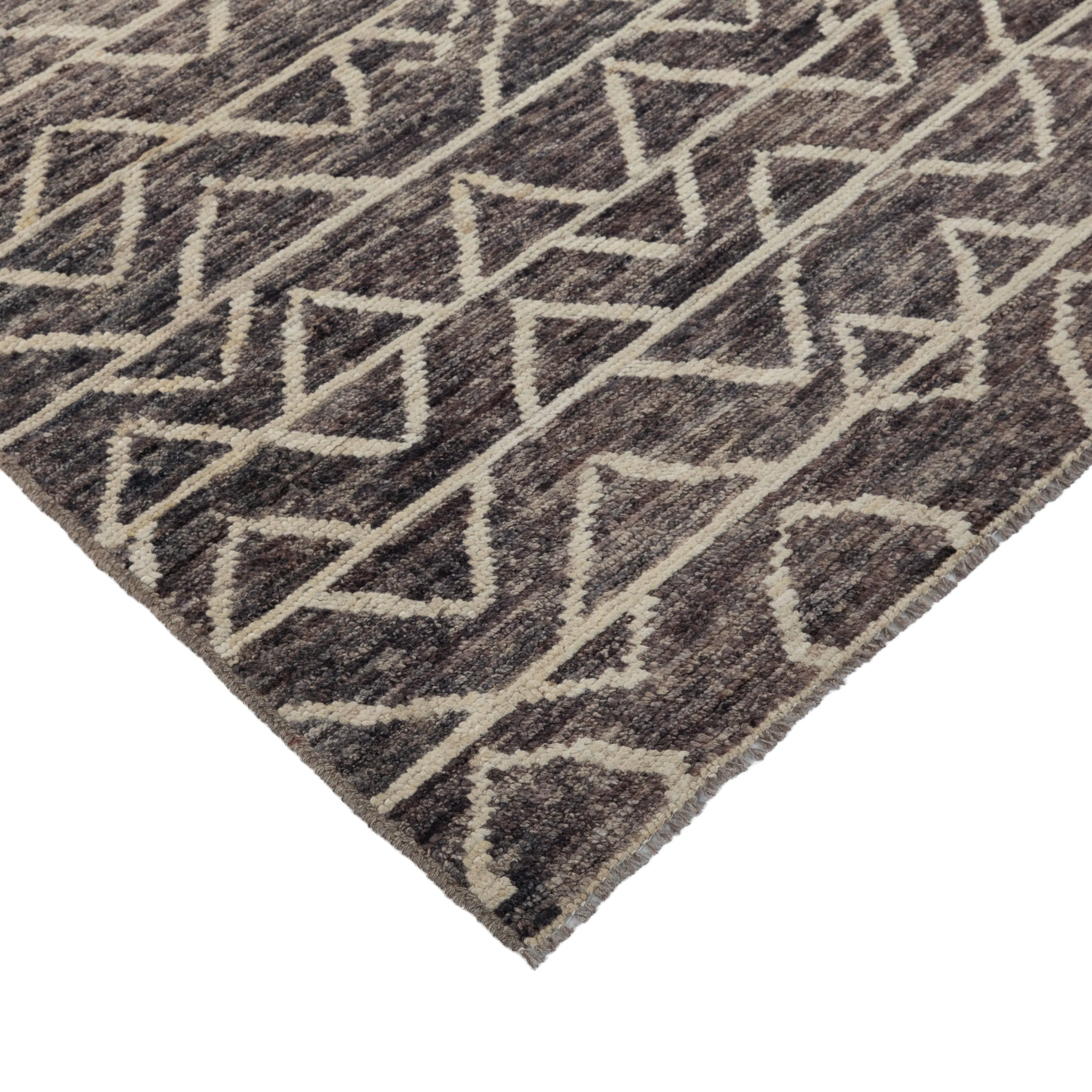 Grey Zameen Transitional Wool Runner - 3'1" x 10'3"