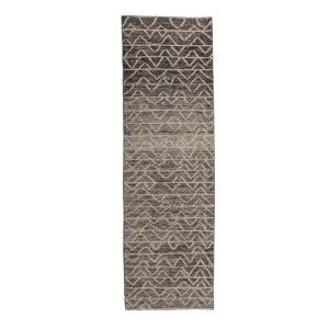 Grey Zameen Transitional Wool Runner - 3'1" x 10'3"