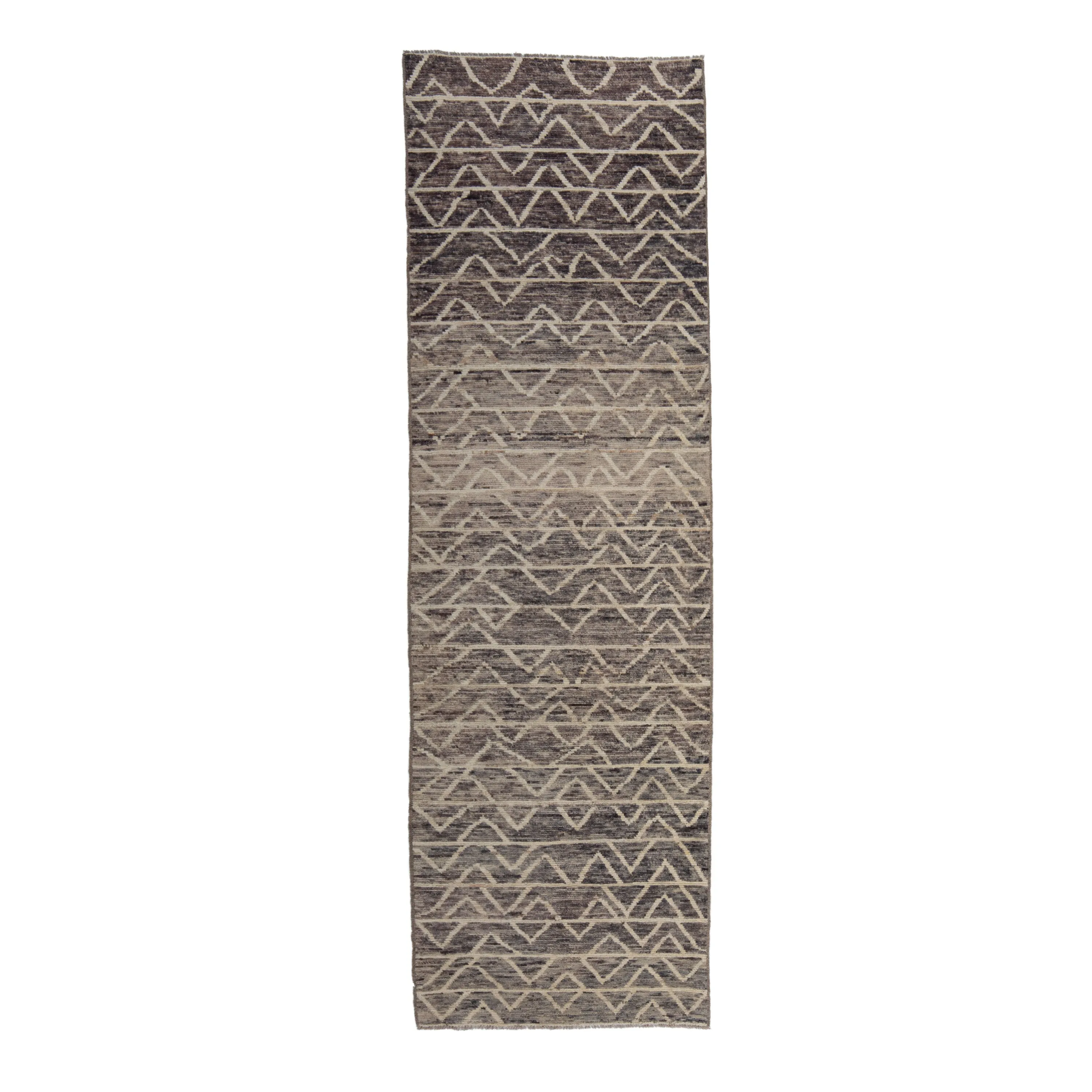 Grey Zameen Transitional Wool Runner - 3'1" x 10'3"