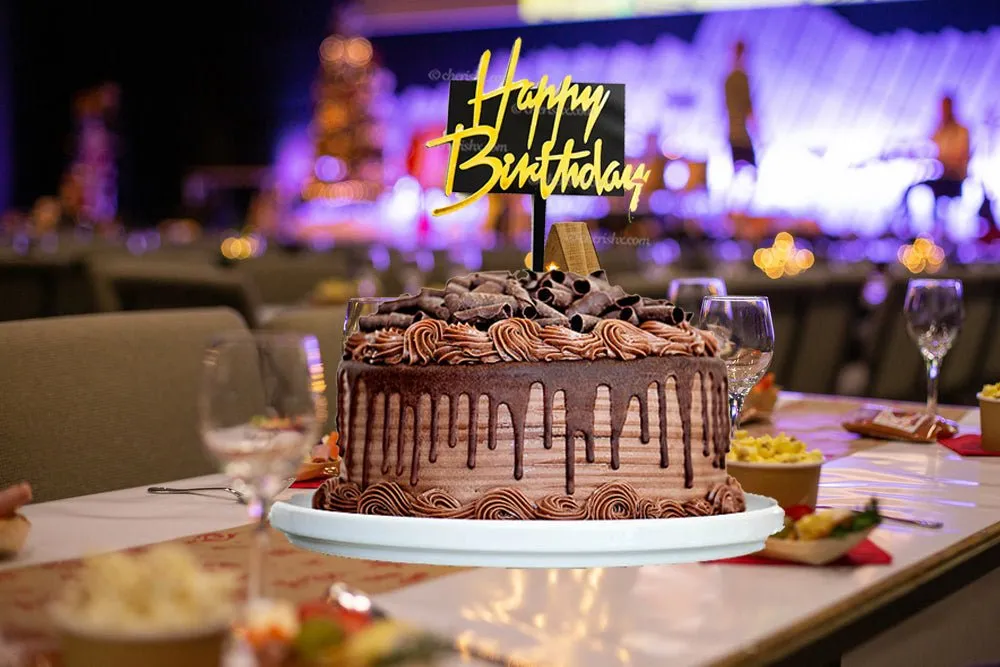Happy Birthday Golden Cake Toppers