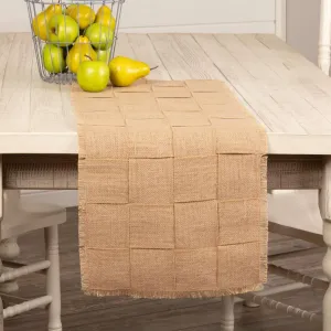 Jute Burlap Natural Basket Weave Runner 13x36 VHC Brands