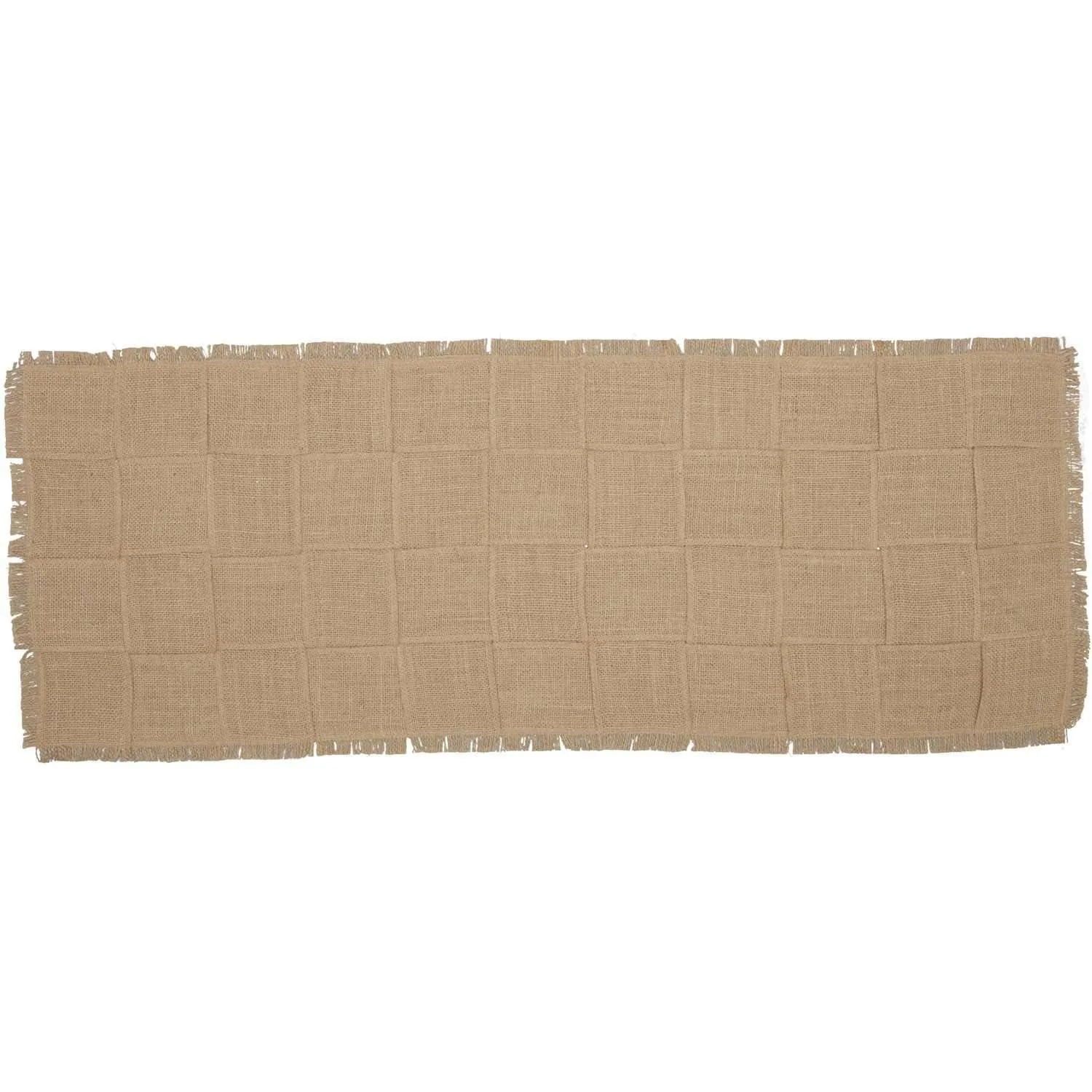 Jute Burlap Natural Basket Weave Runner 13x36 VHC Brands