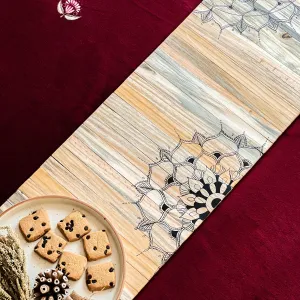 Mandala Wooden Table Runner | Foldable |Heat-Resistant