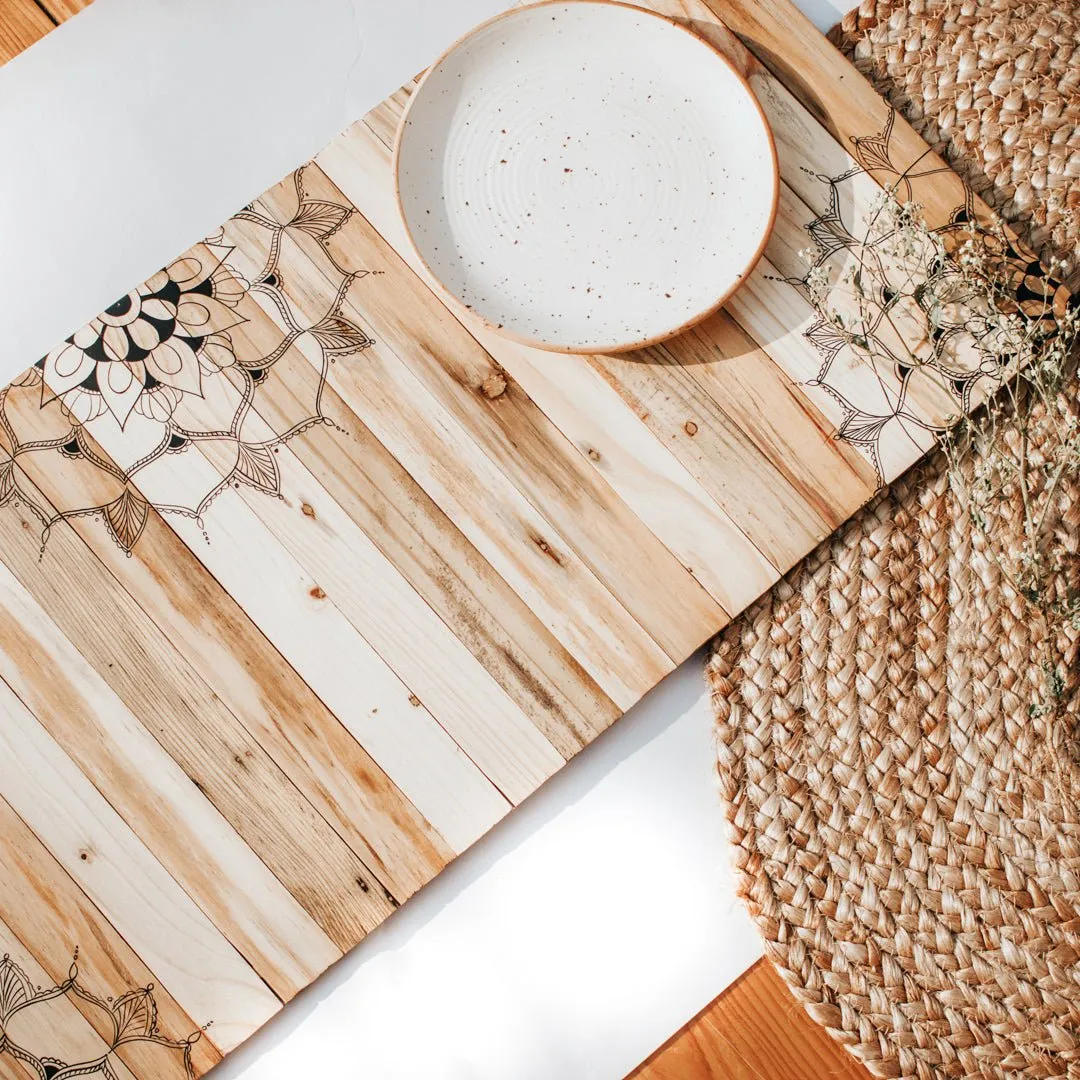 Mandala Wooden Table Runner | Foldable |Heat-Resistant