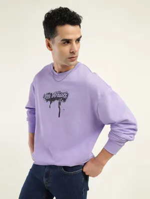 Men's Solid Lavender Crew Neck Sweatshirt