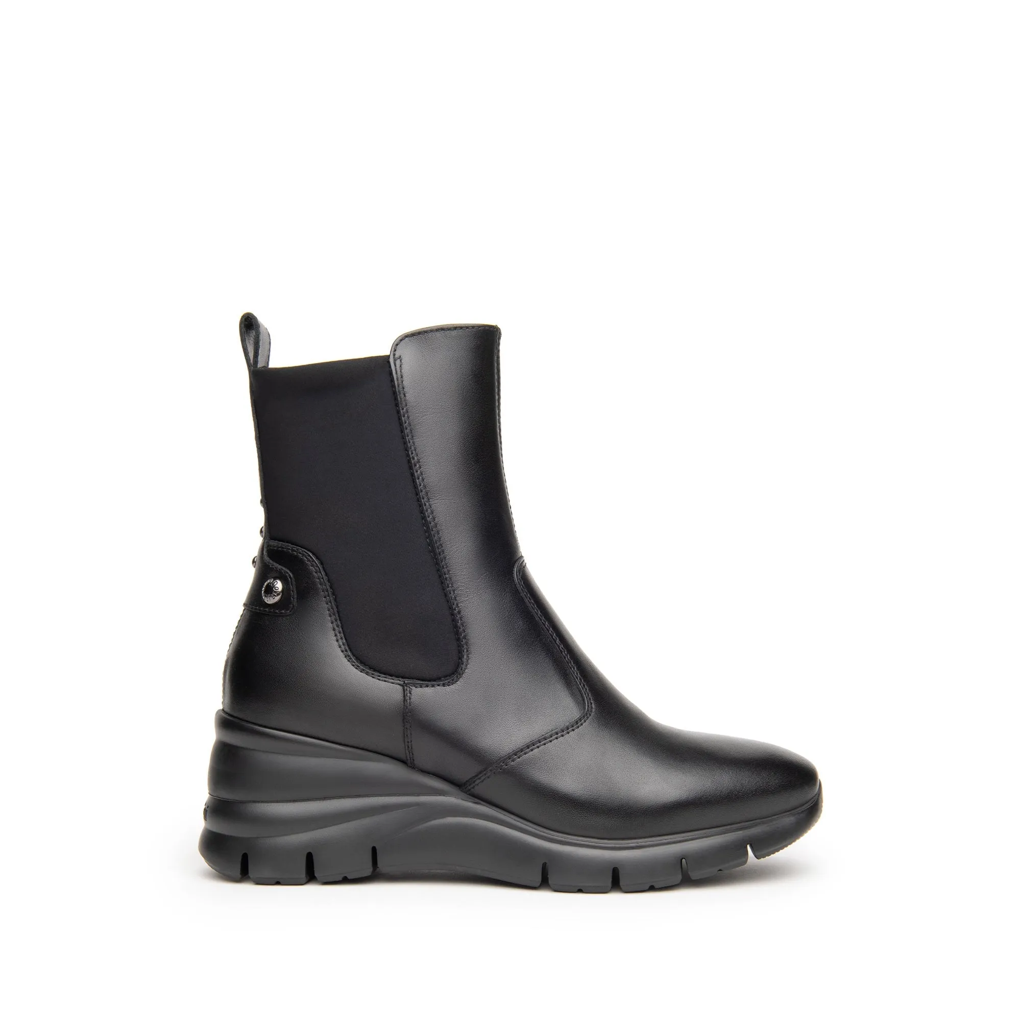 NEROGIARDINI WOMEN LEATHER ANKLE BOOTS IN BLACK