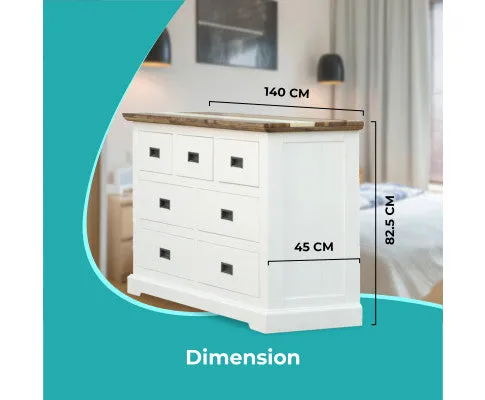 Orville Dresser 7 Chest of Drawers Solid Wood Storage Cabinet - Multi Color