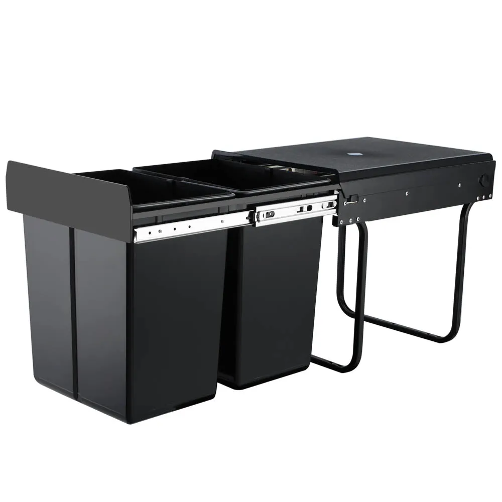 Pull Out Bin - Black (2x20L)