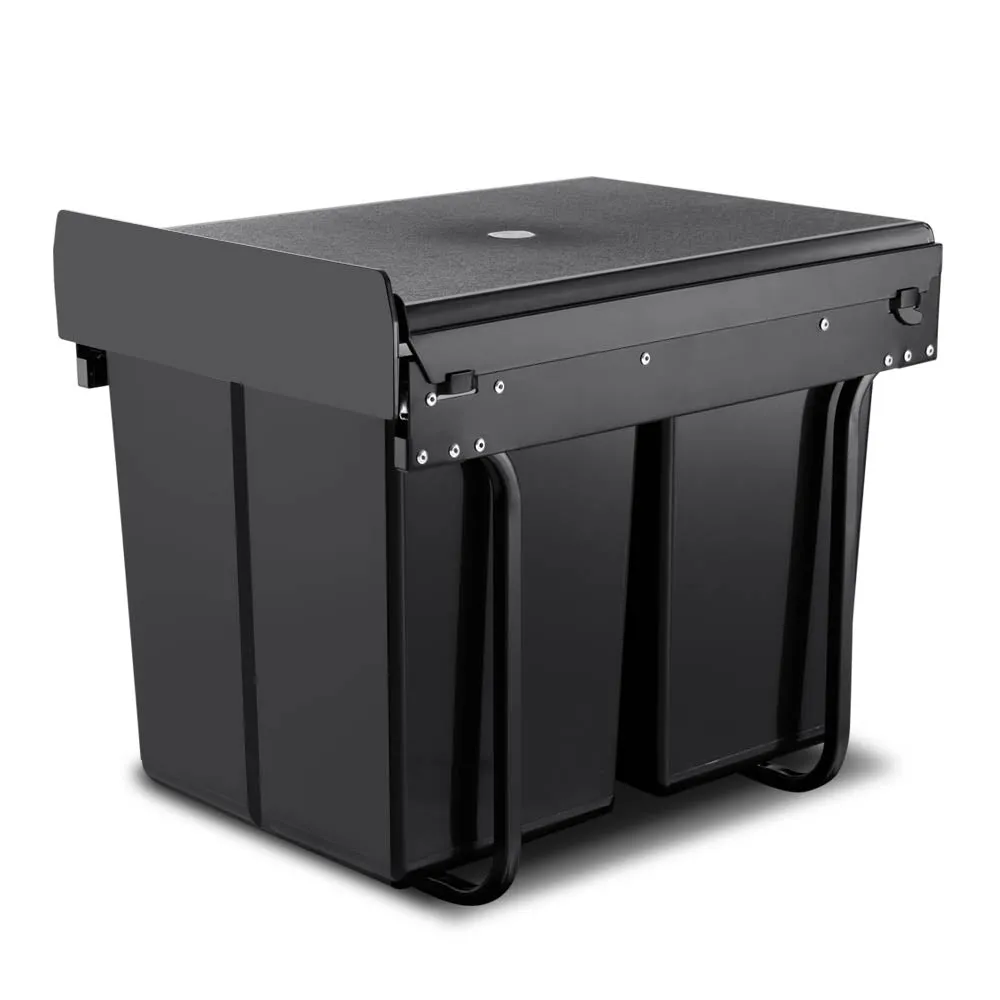 Pull Out Bin - Black (2x20L)