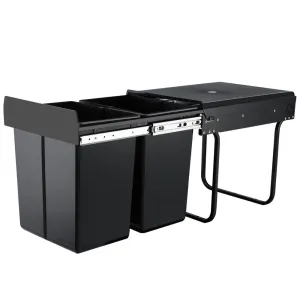 Pull Out Bin - Black (2x20L)