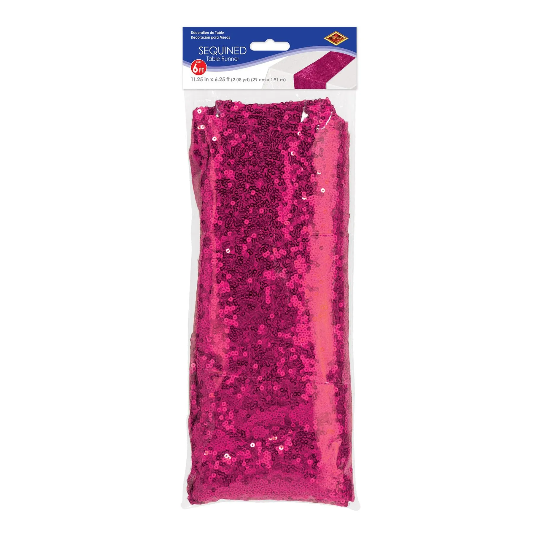 Sequined Cerise Party Table Runner (12 Packages)
