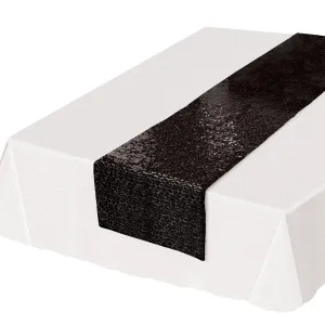 Sequined Party Table Runner - black