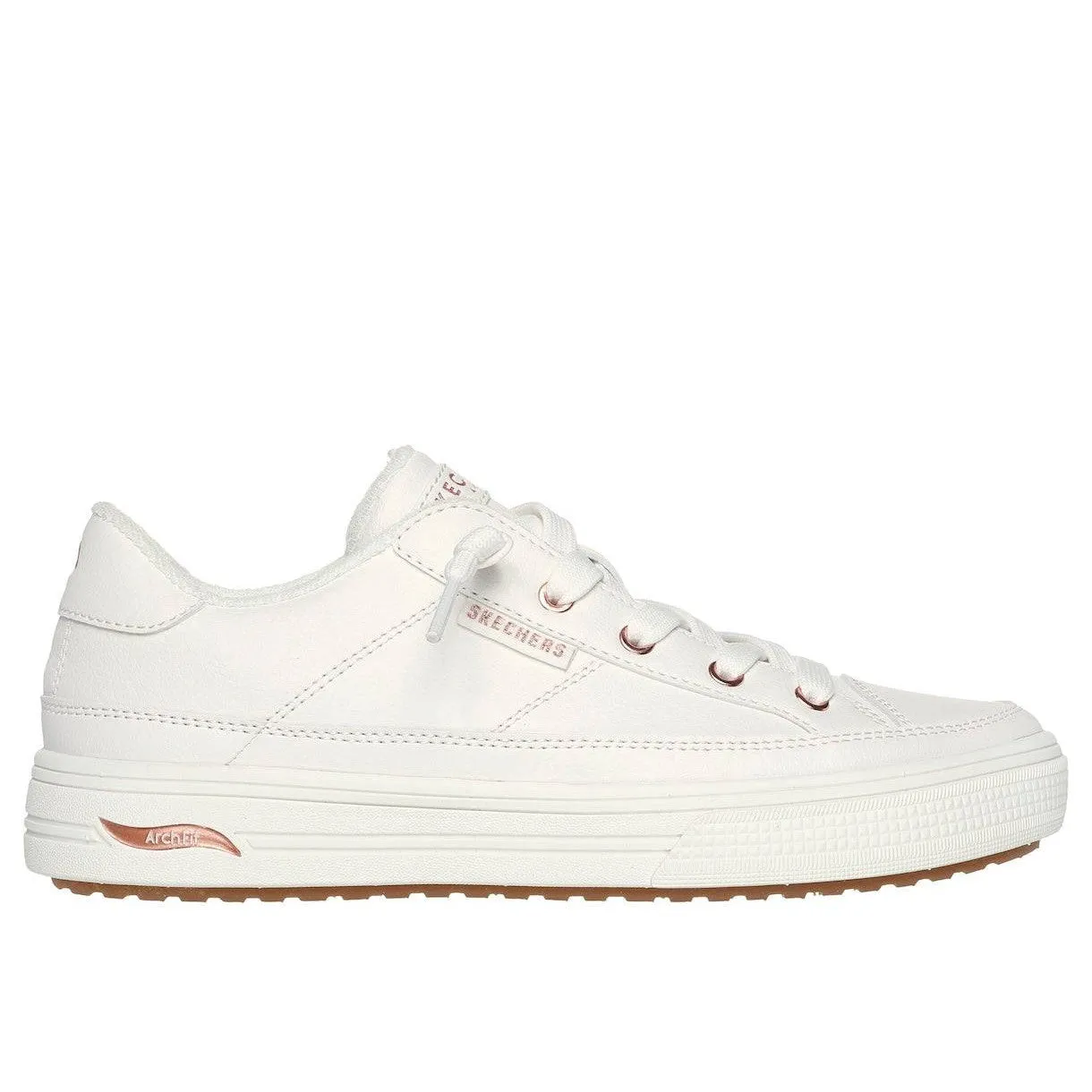 Skechers 177189 Arch Fit Arcade - On Ladies White Arch Support Slip On Trainers