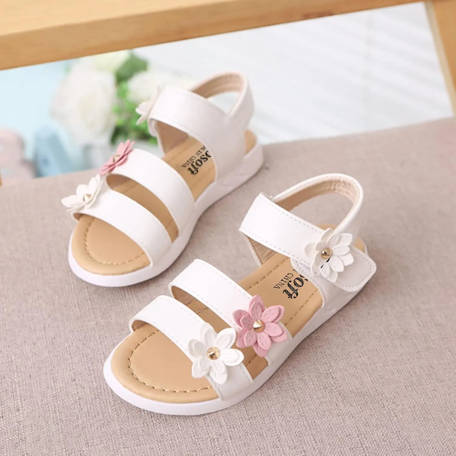 Sliders for Girls Toddler Cross Girls Shoes Non-Slip Sandals Kids Rubber Baby Toddler Jelly Sandals Size 5