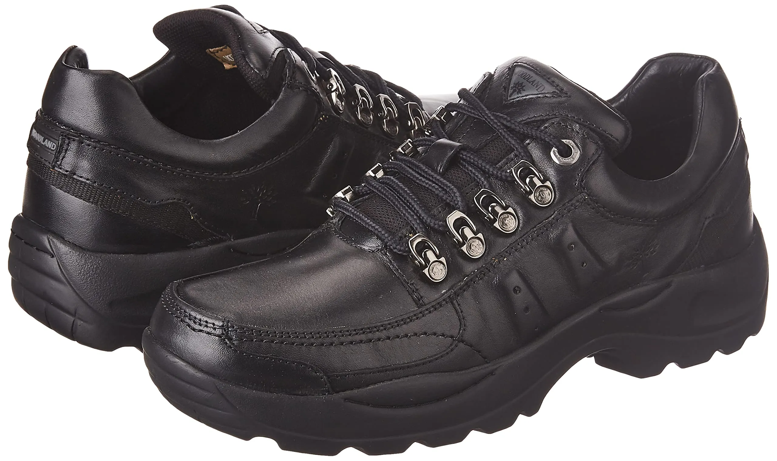 Woodland Men's Black Leather Sneaker (GC 3585119)