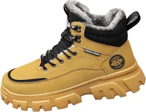 Work Boots for Men Soft Toe Hiking Sneakers Shoes with Fur Lined Women Safety Shoes Wide Width Waterproof Platform Botas Slip Resistant Hike Grounded Footwear