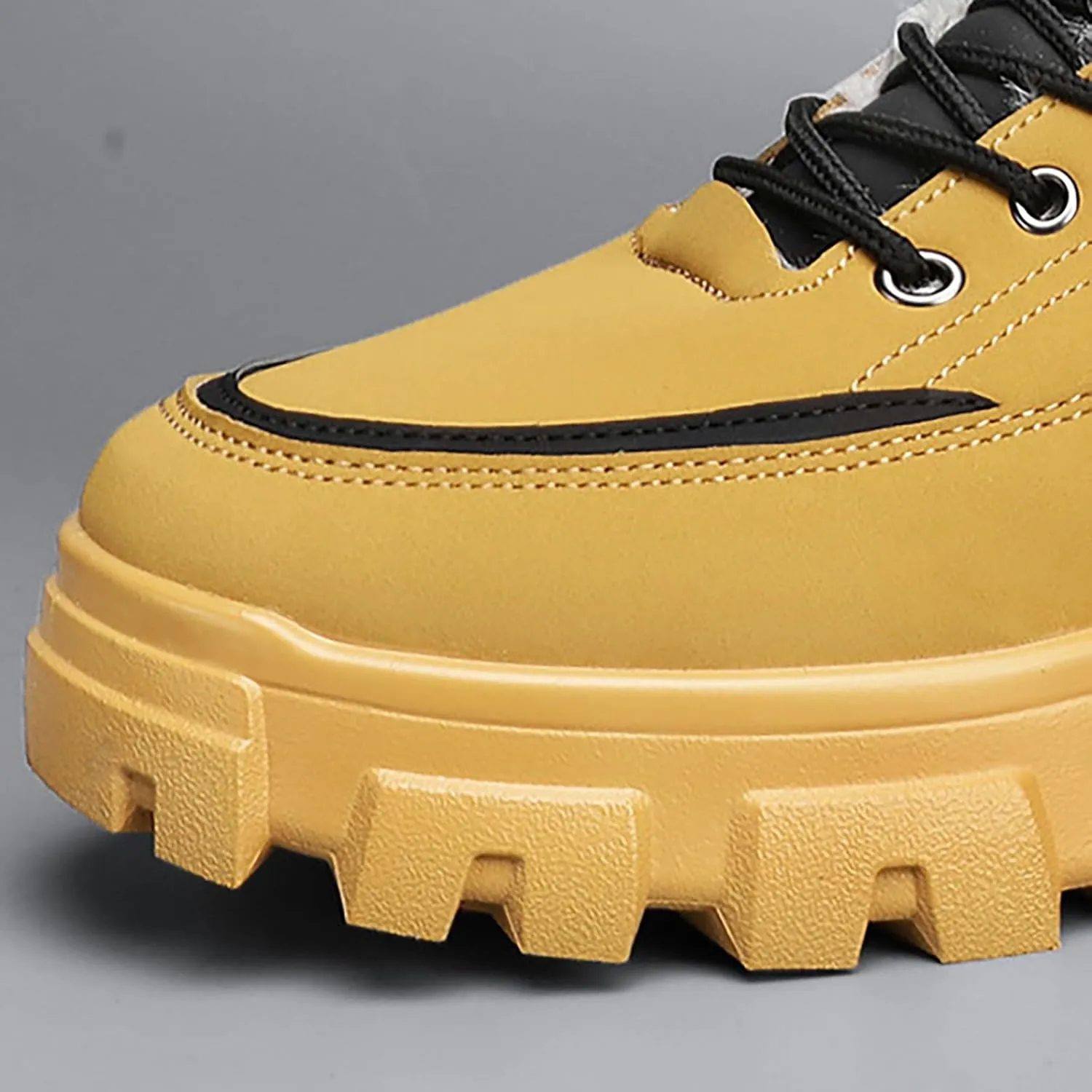 Work Boots for Men Soft Toe Hiking Sneakers Shoes with Fur Lined Women Safety Shoes Wide Width Waterproof Platform Botas Slip Resistant Hike Grounded Footwear