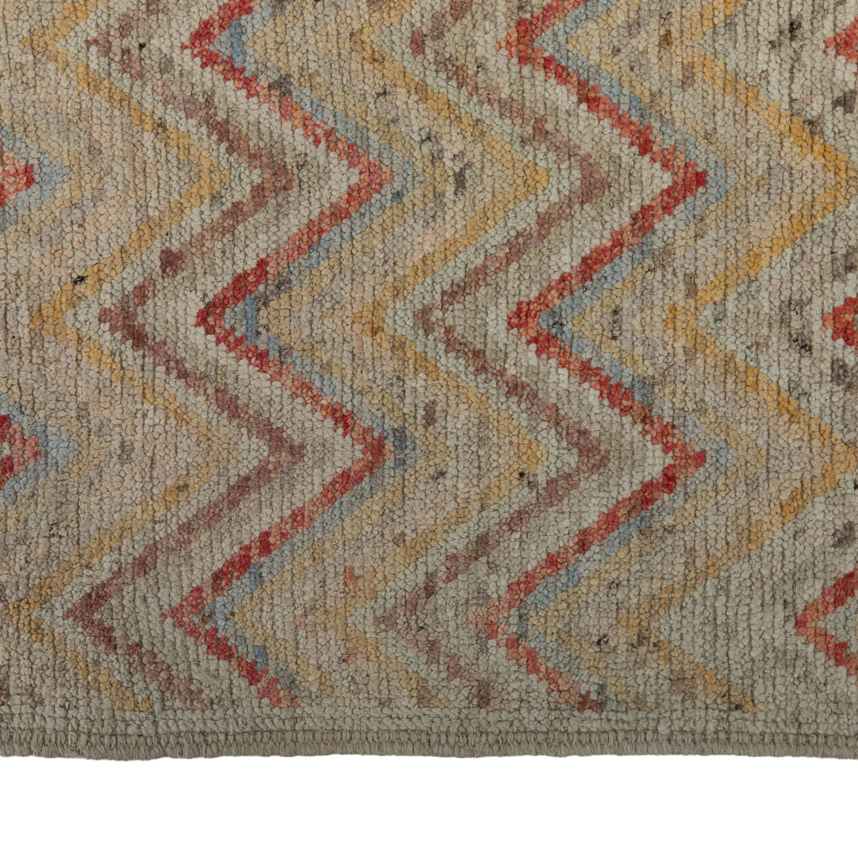 Zameen Chevron Transitional Wool Runner - 2'9" x 9'10"