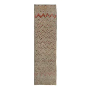 Zameen Chevron Transitional Wool Runner - 2'9" x 9'10"