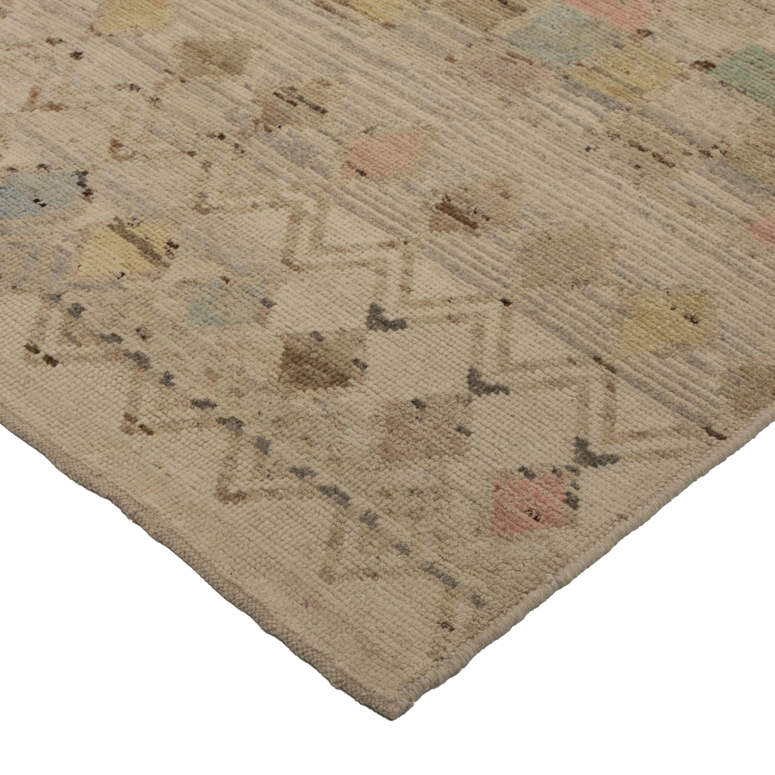 Zameen Patterned Modern Wool Rug - 3' x 12'10"