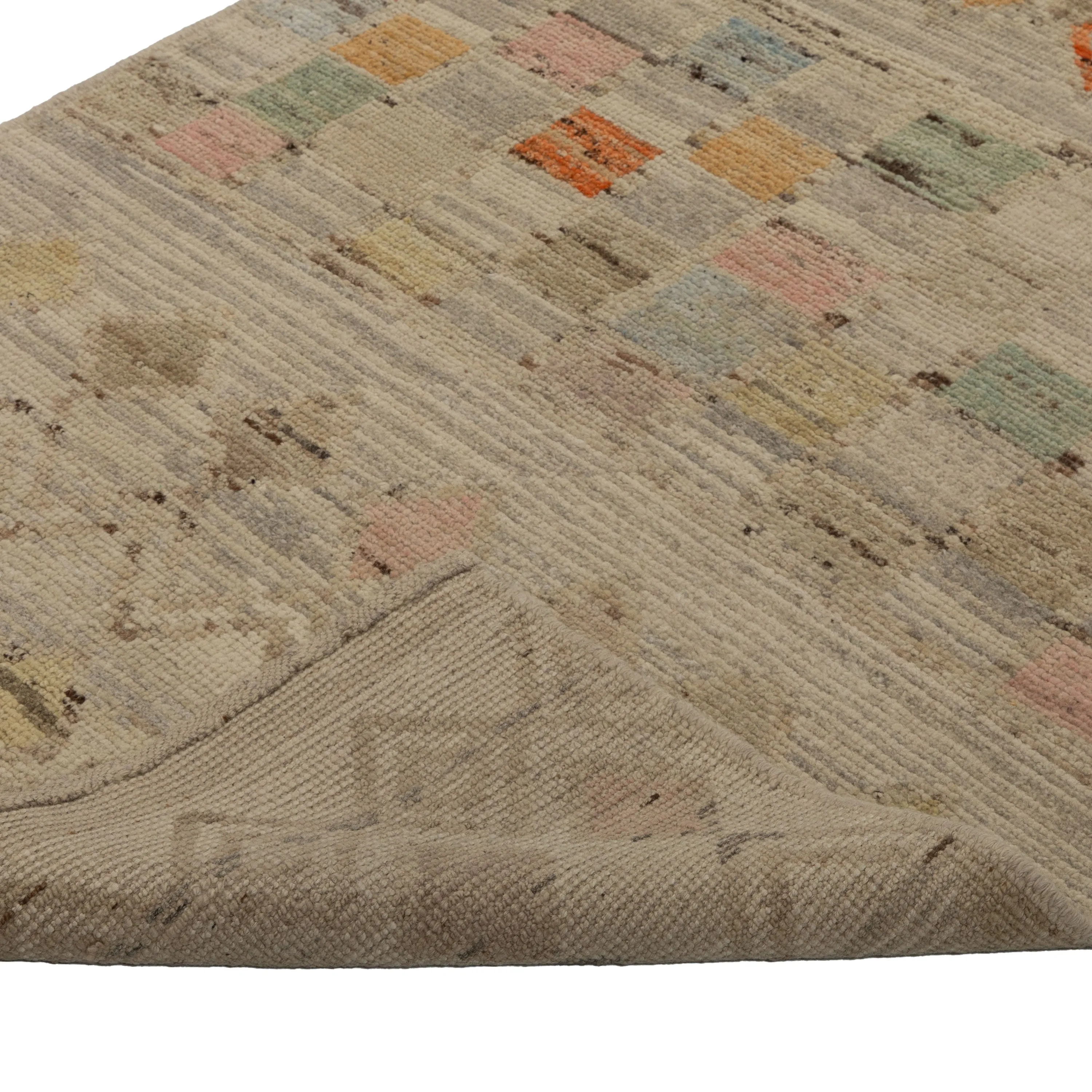 Zameen Patterned Modern Wool Rug - 3' x 12'10"